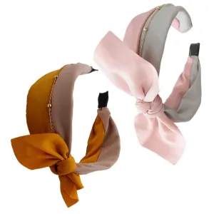 PartyKindom Suede Headband for Women Braided Hair Band Knotted Bow Face Headwrap for Skincare Random