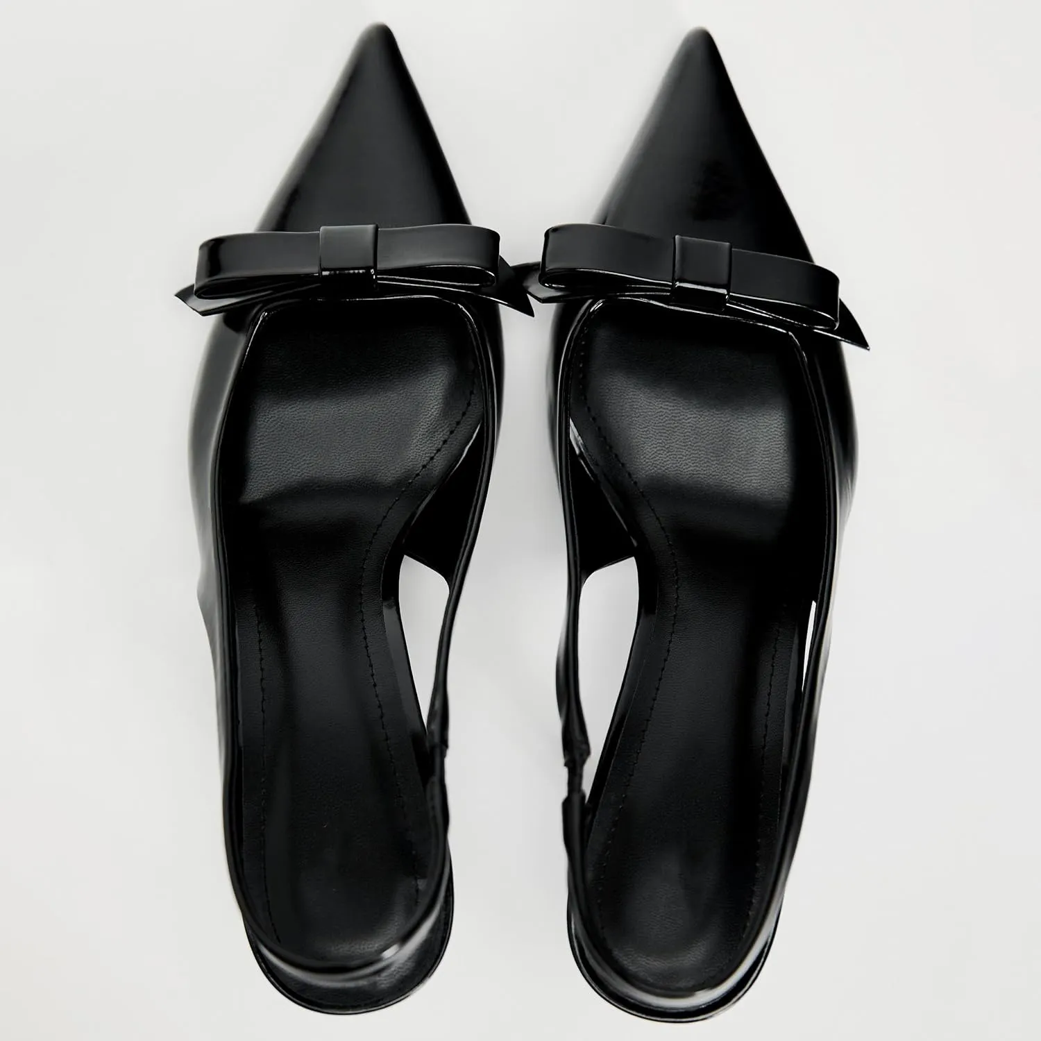 Patent Bow Slingback Kitten Heels for Women Closed Pointed Toe Dress Pumps Sexy Dressy Heeled Shoes Evening Party Prom Stiletto Heels Sandals