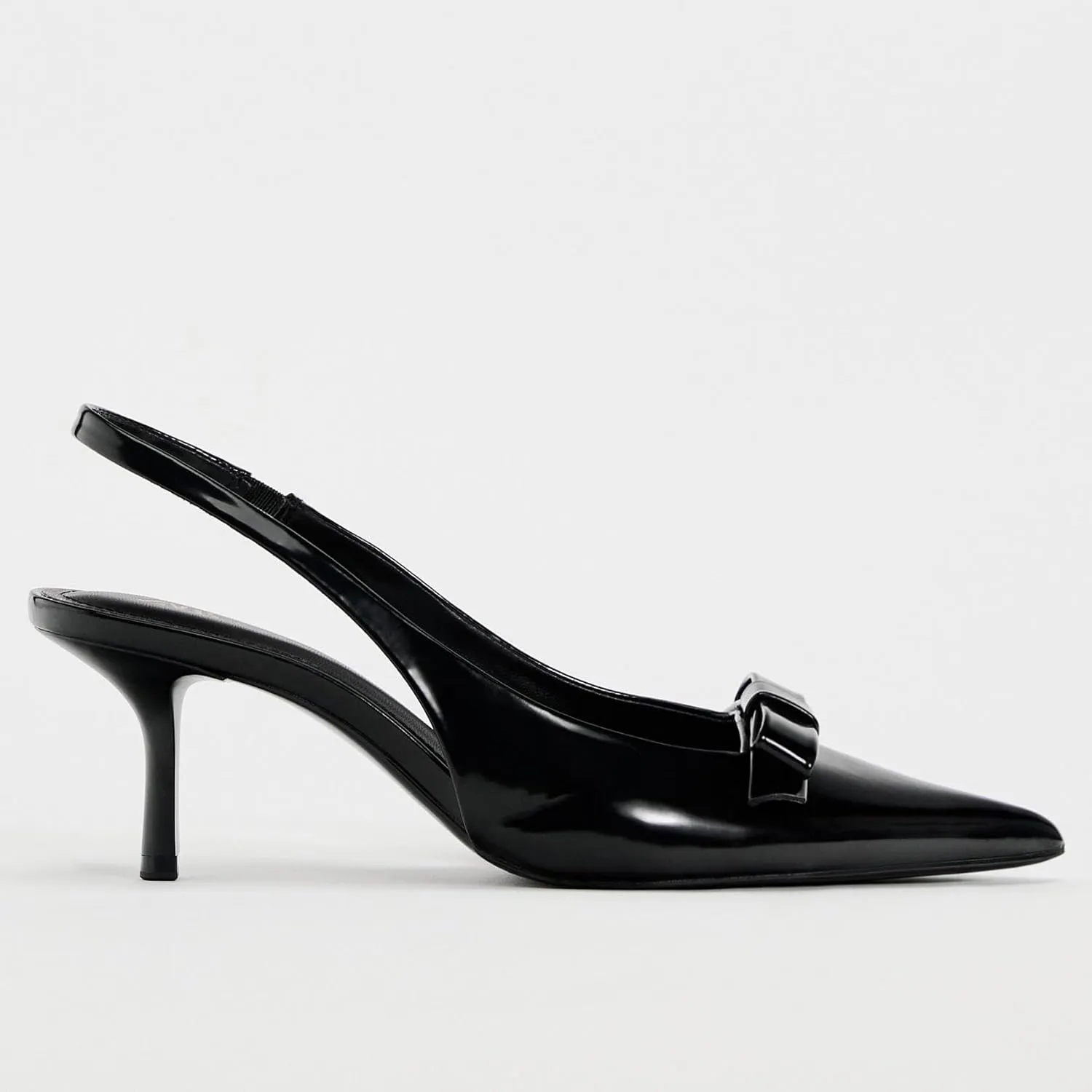 Patent Bow Slingback Kitten Heels for Women Closed Pointed Toe Dress Pumps Sexy Dressy Heeled Shoes Evening Party Prom Stiletto Heels Sandals