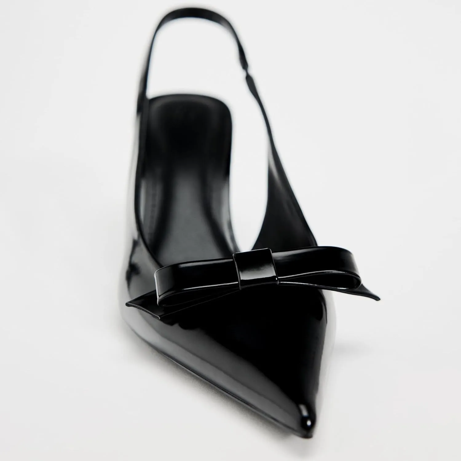 Patent Bow Slingback Kitten Heels for Women Closed Pointed Toe Dress Pumps Sexy Dressy Heeled Shoes Evening Party Prom Stiletto Heels Sandals