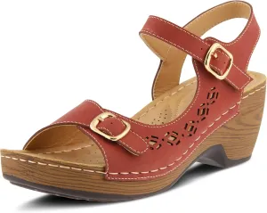 PATRIZIA Spring Step Shantay Wedge Sandals for Women - Ladies Sandals with ankle strap buckle closures - Womens Casuals Sandals for Outdoor
