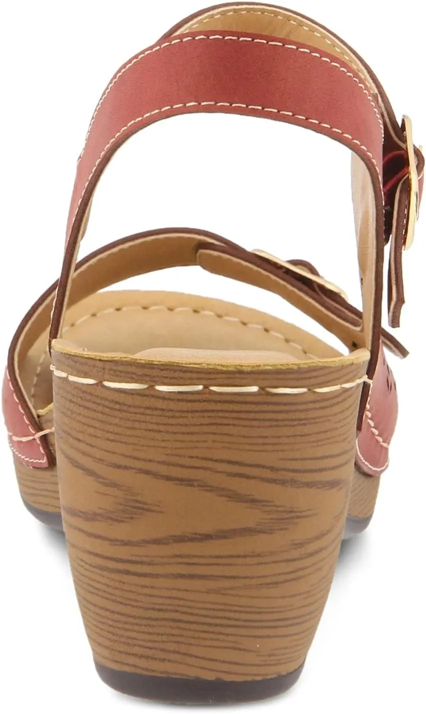 PATRIZIA Spring Step Shantay Wedge Sandals for Women - Ladies Sandals with ankle strap buckle closures - Womens Casuals Sandals for Outdoor