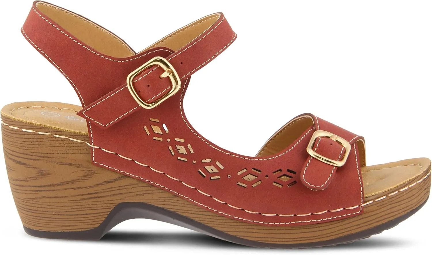 PATRIZIA Spring Step Shantay Wedge Sandals for Women - Ladies Sandals with ankle strap buckle closures - Womens Casuals Sandals for Outdoor