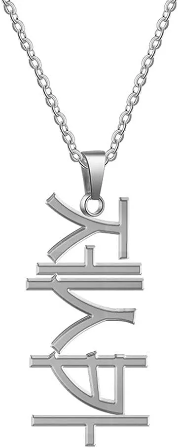 Personalized 925 Sterling Silver Korean Name Plate Necklace Pendants Chain Custom Womens Jewelry