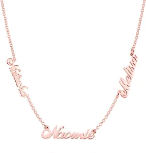 Personalized 925 Sterling Silver Multiple Name Necklace Pendants Custom Made with 3 Names