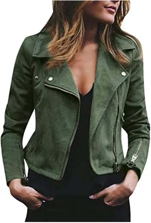 Pink Leather Jackets Women, Zip Motorcycle Pluz Size Jacket Quilted Lightweight Coat Outerwear Trench Coats S-5XL