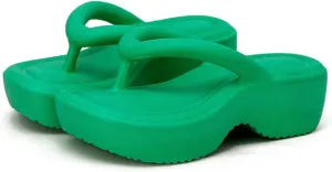 Platform Flip Flops for Women Wedge Arch Support Flip Flops Cushion Soft Rubber Midsole Platform Thong Sandals with Rubber Sole