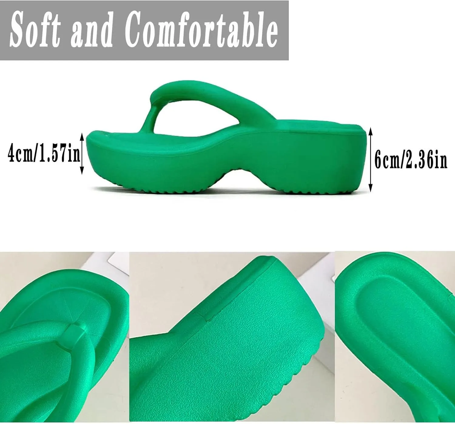 Platform Flip Flops for Women Wedge Arch Support Flip Flops Cushion Soft Rubber Midsole Platform Thong Sandals with Rubber Sole