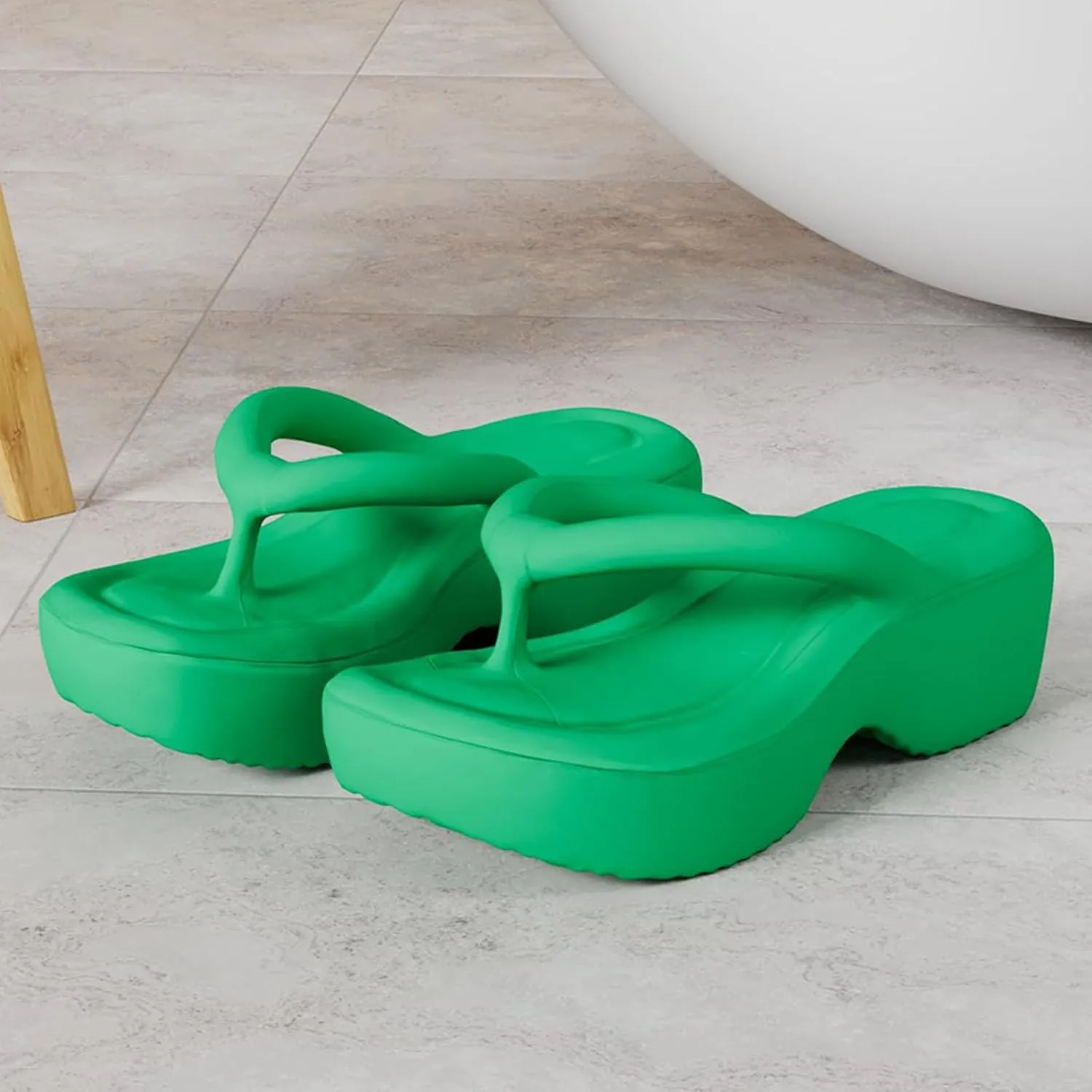 Platform Flip Flops for Women Wedge Arch Support Flip Flops Cushion Soft Rubber Midsole Platform Thong Sandals with Rubber Sole