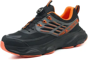 Prestivos Steel Toe Shoes: Men's Work Shoes, Anti-Slip, Puncture-Resistant, Steel Toe, Air Cushion, Black, Gray