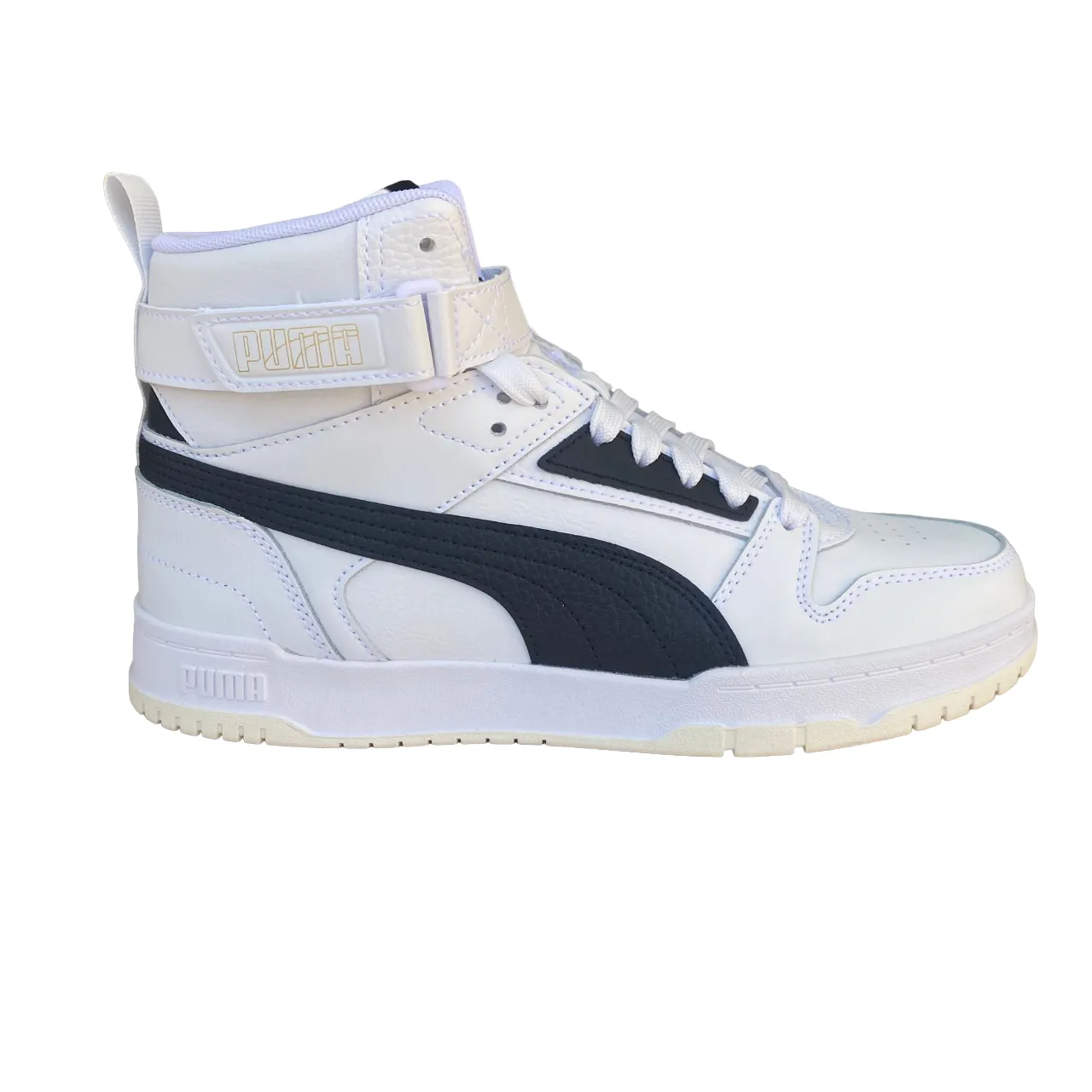 Puma men's sneakers shoe with lace and strap RBD Game 385839 01 white-black