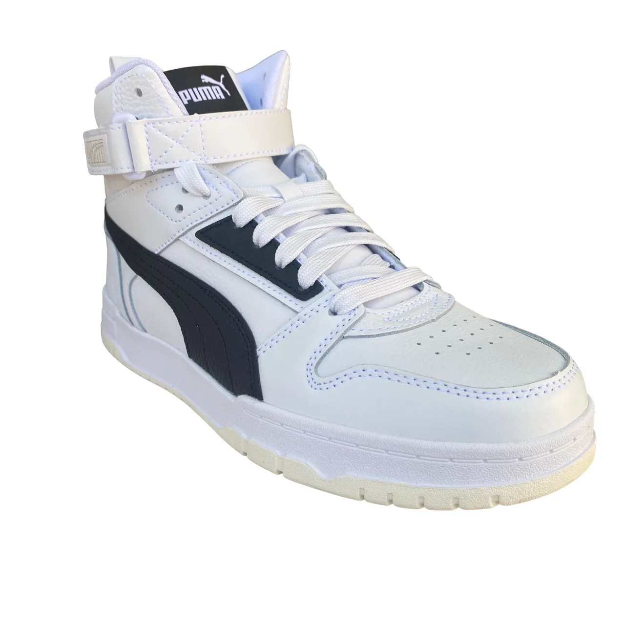 Puma men's sneakers shoe with lace and strap RBD Game 385839 01 white-black