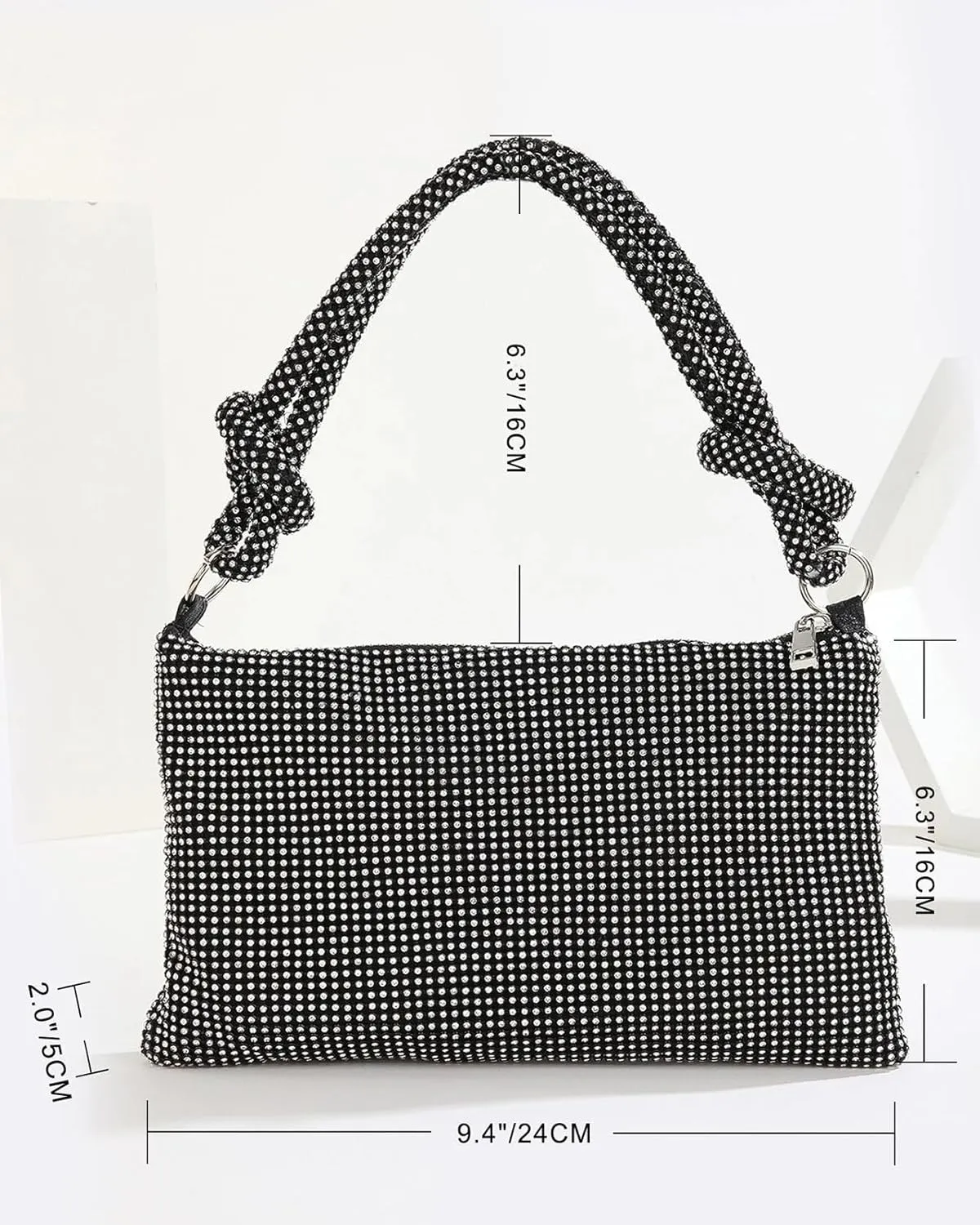 Rhinestone Purses for Women Sparkly Evening Handbag Bling Hobo Bag Eveningbag silver Clutch Purse for Party Wedding