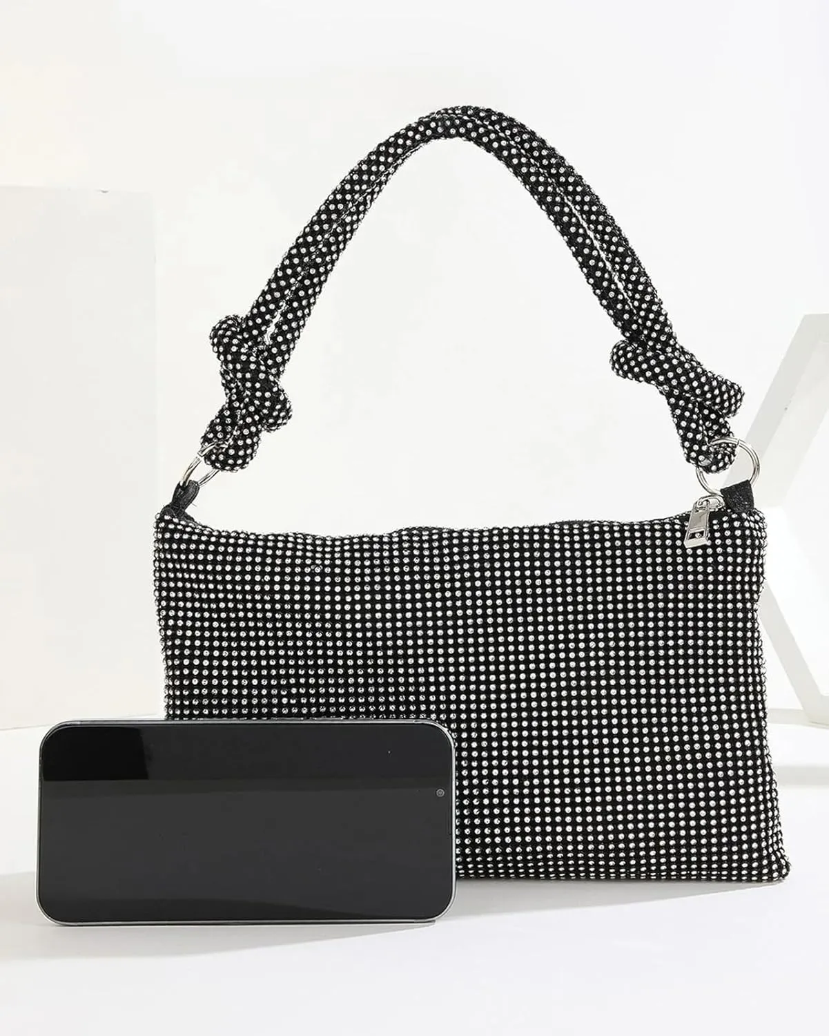Rhinestone Purses for Women Sparkly Evening Handbag Bling Hobo Bag Eveningbag silver Clutch Purse for Party Wedding
