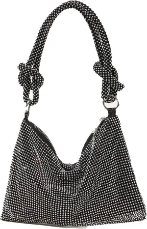Rhinestone Purses for Women Sparkly Evening Handbag Bling Hobo Bag Eveningbag silver Clutch Purse for Party Wedding