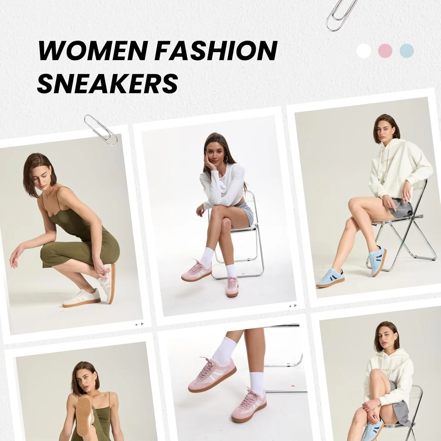Rosella Carlie Womens Sneakers - Women's Fashion Sneakers with Removable Insole - Stylish and Lightweight Spring Shoes for Women Casual Non-Slip Lace-Up Walking Footwear