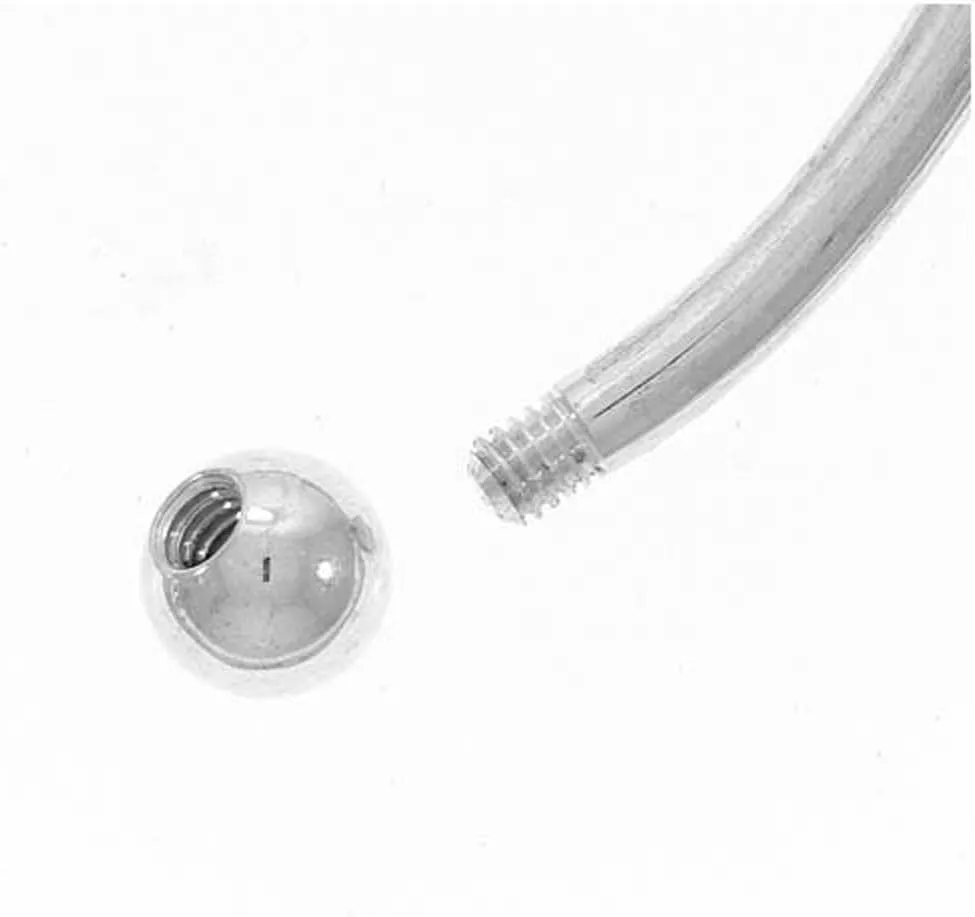 RUBYCA 10pcs White Silver Plated Bangle Bracelet Screw End Ball Cuff Charm Beads DIY Jewelry
