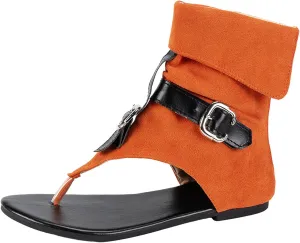 Sandals for Women Back Zipper Roman Sandals Summer Beach Sandals Round Open Toe Fashion Sandal Walking Bohemian Shoes