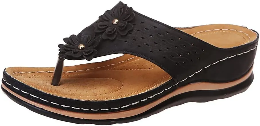 Sandals for Women Premium Walking Slippers with Arch Support Anti-Slip Breathable Sandal Vintage Flip Flop Shoes