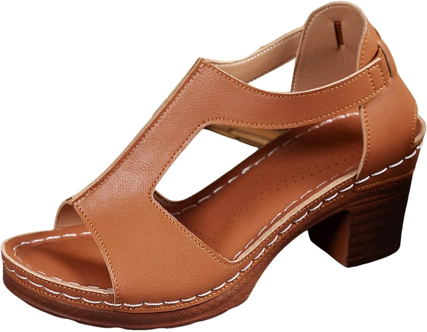 Sandals for Women Summer Wedge Sandals 2025 Comfy Orthotic Comfortable Beach Walking Ankle Strap Open Toe Platform Sandal Chunky Heeled Shoes 2025