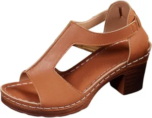 Sandals for Women Summer Wedge Sandals 2025 Comfy Orthotic Comfortable Beach Walking Ankle Strap Open Toe Platform Sandal Chunky Heeled Shoes 2025