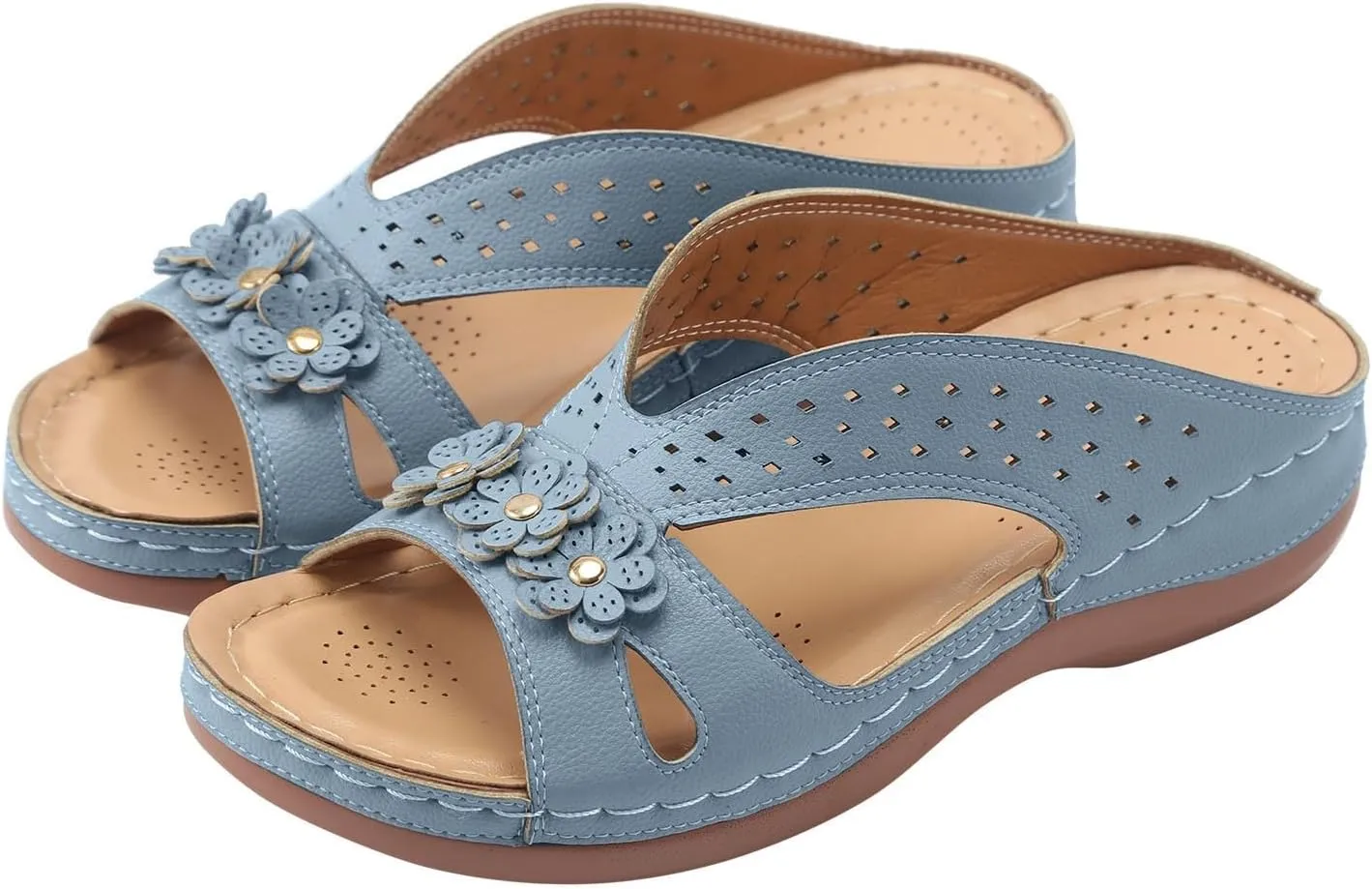 Sandals for Women Wedge Shoes Slip on Dressy Slippers Summer Comfortable Slides Sandals Arch Support Shoes2