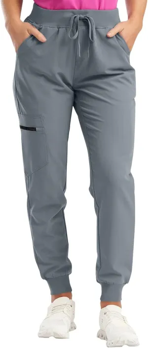 Scrub Pants for Women Jogger Style Stretch Drawstring Waisted Scrub Joggers Comfy Yoga Cargo Pants with Pockets