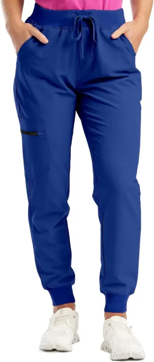Scrub Pants for Women Jogger Style Stretch Drawstring Waisted Scrub Joggers Comfy Yoga Cargo Pants with Pockets