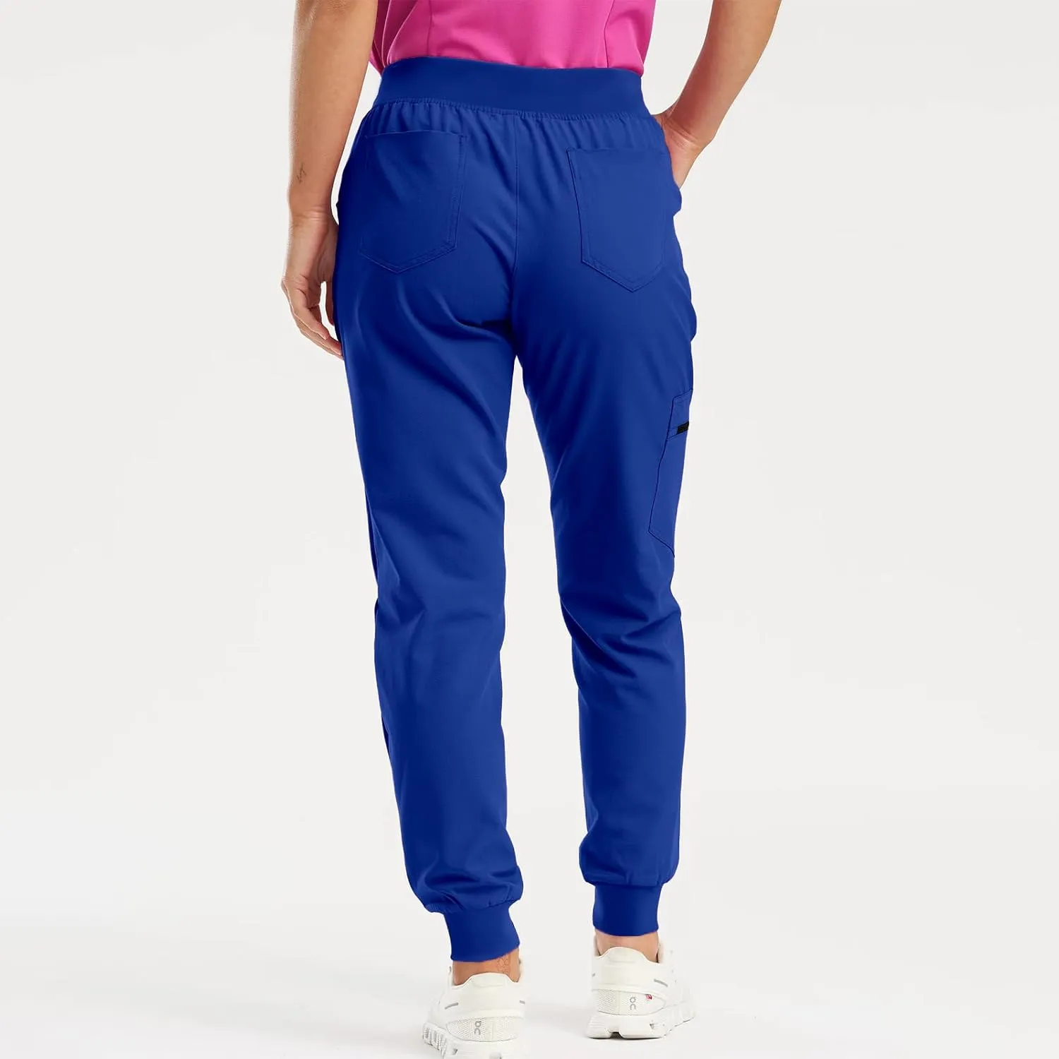 Scrub Pants for Women Jogger Style Stretch Drawstring Waisted Scrub Joggers Comfy Yoga Cargo Pants with Pockets