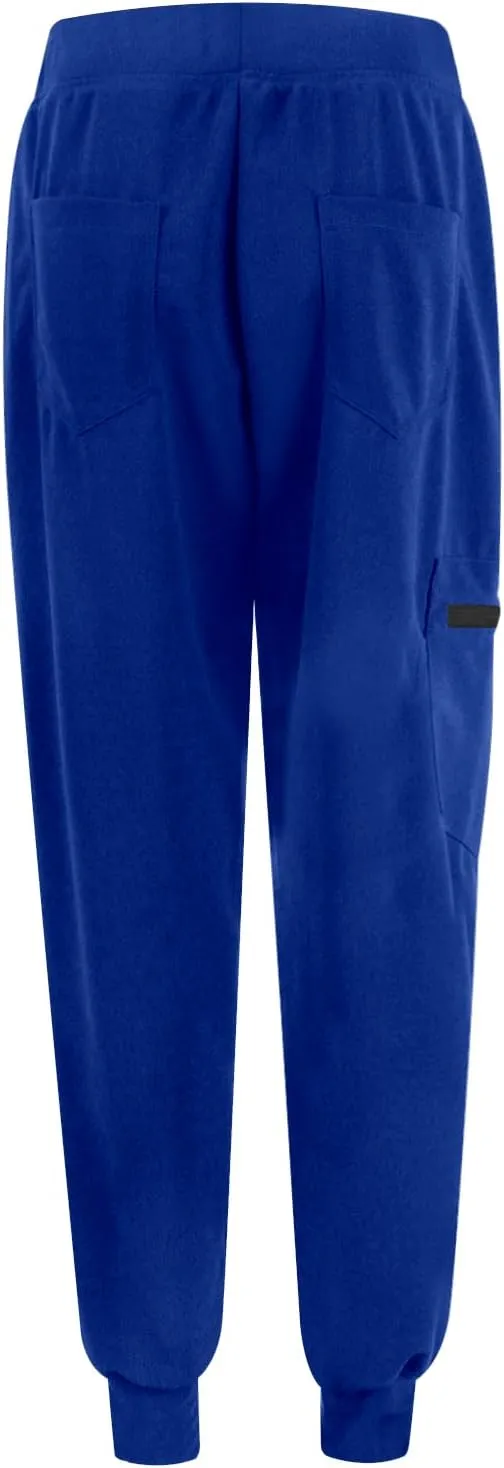 Scrub Pants for Women Jogger Style Stretch Drawstring Waisted Scrub Joggers Comfy Yoga Cargo Pants with Pockets