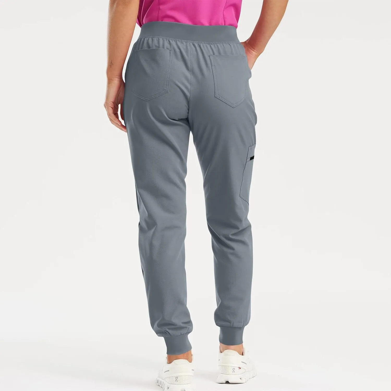 Scrub Pants for Women Jogger Style Stretch Drawstring Waisted Scrub Joggers Comfy Yoga Cargo Pants with Pockets