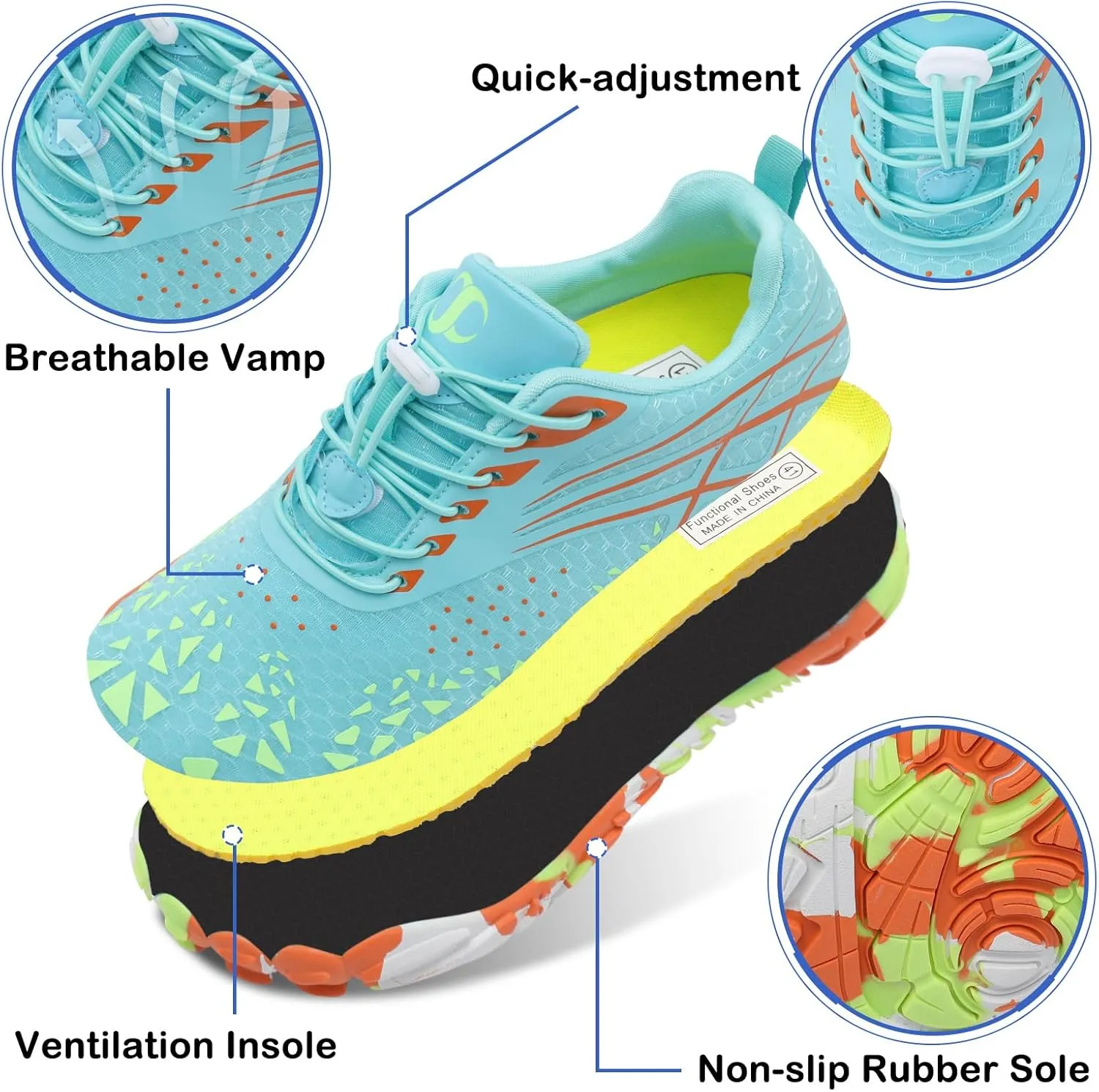 Scurtain Unisex Mens Womens Athletic Hiking Water Shoes Quick Dry Barefoot Aqua Shoes Swim Shoes Beach Shoes with Drainage