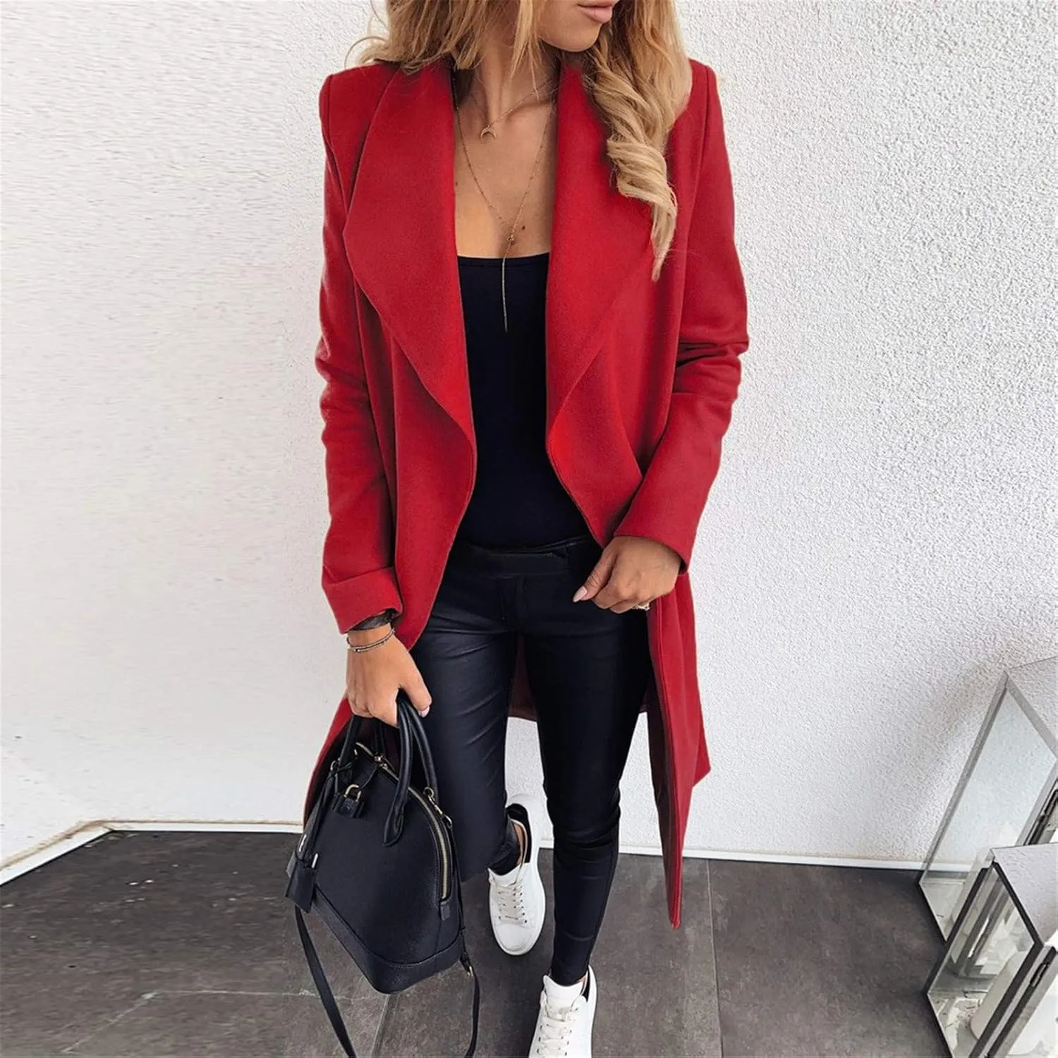 SHAOBGE Cute Trench Coats for Women Women Long Sleeve Hairy Open Front Short Cardigan Suit Jacket Long Jackets for Women