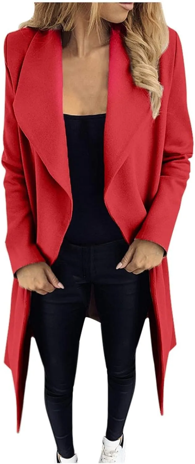 SHAOBGE Cute Trench Coats for Women Women Long Sleeve Hairy Open Front Short Cardigan Suit Jacket Long Jackets for Women