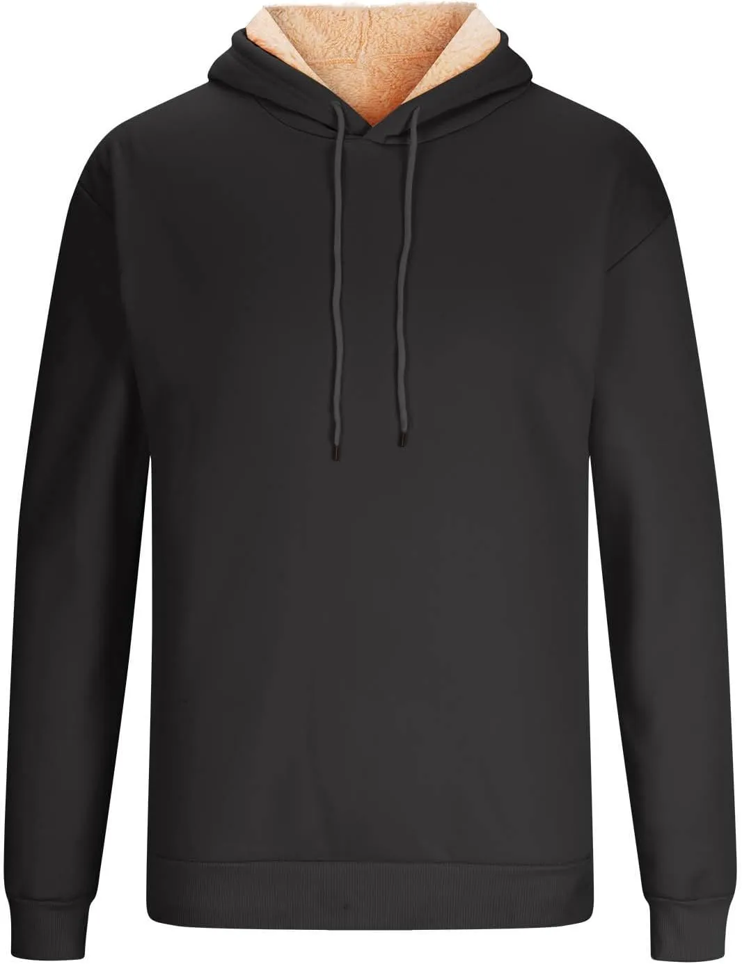 Sherpa Hoodies for Men Heavyweight Fleece Lined Sweatshirts Thicken Warm Winter Pullover Casual Hooded Thermal Coats