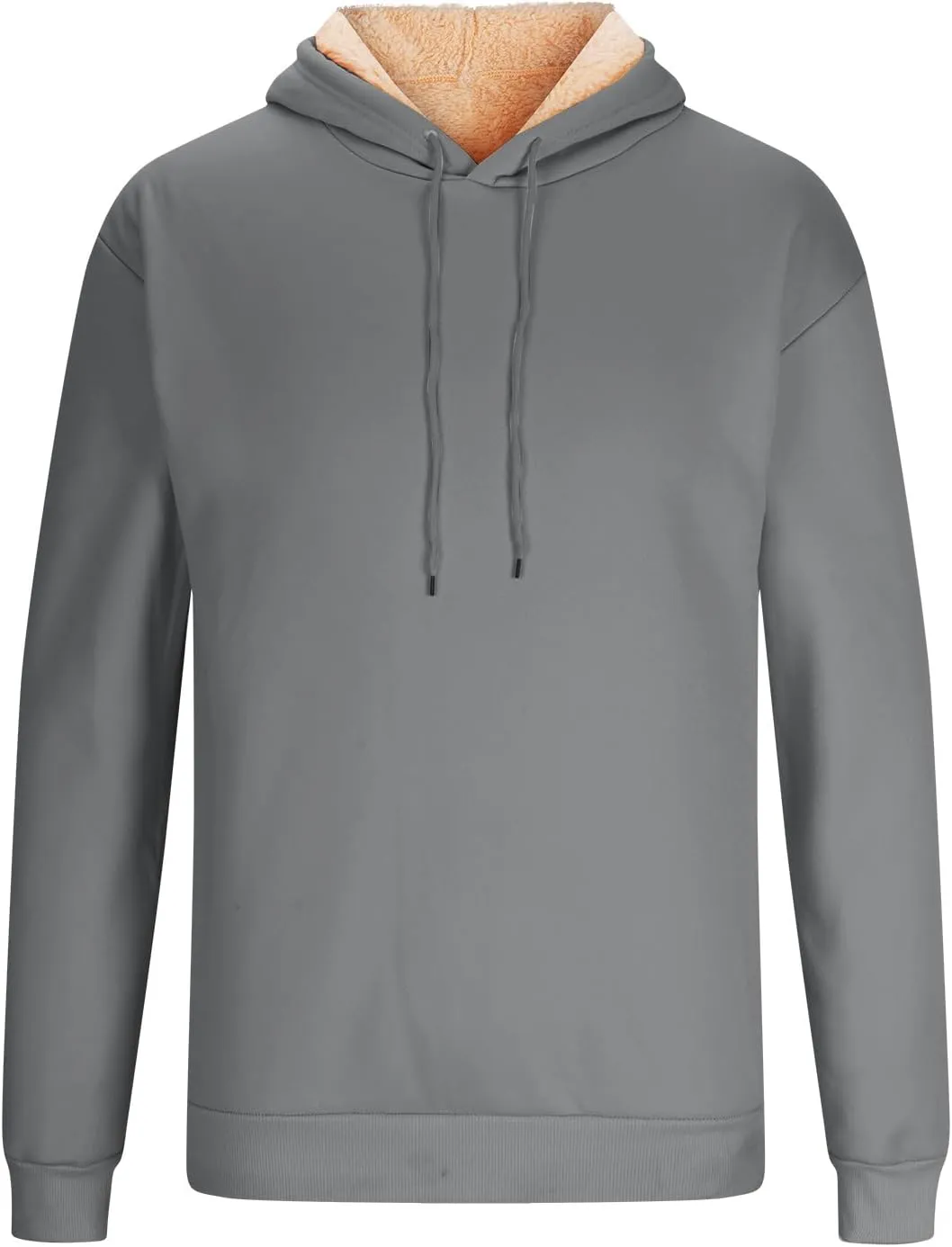 Sherpa Hoodies for Men Heavyweight Fleece Lined Sweatshirts Thicken Warm Winter Pullover Casual Hooded Thermal Coats