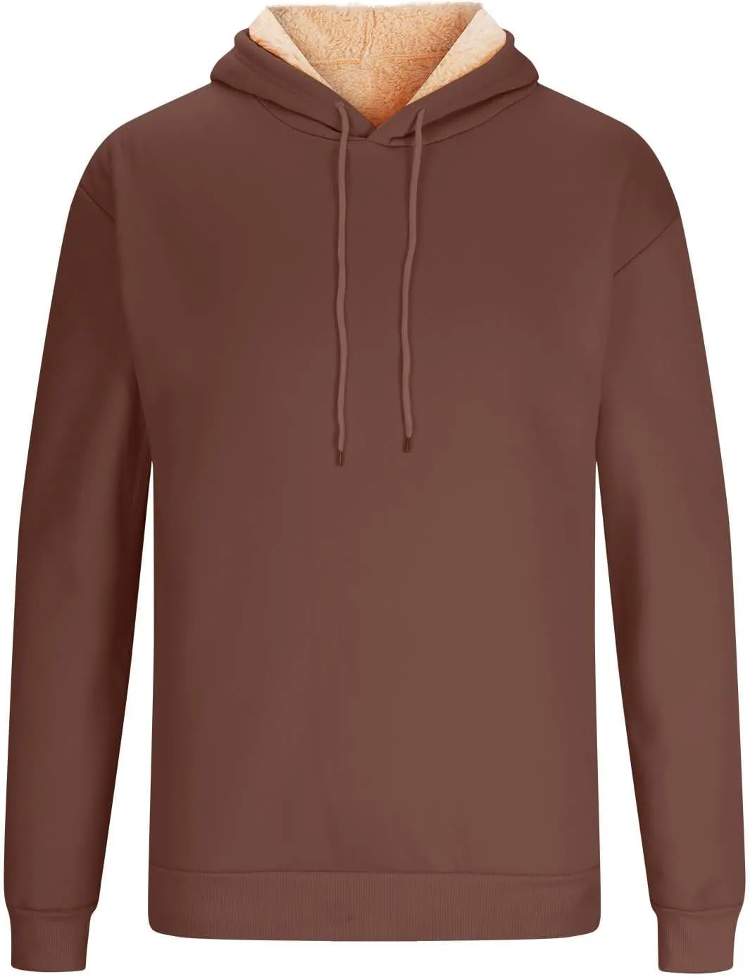 Sherpa Hoodies for Men Heavyweight Fleece Lined Sweatshirts Thicken Warm Winter Pullover Casual Hooded Thermal Coats