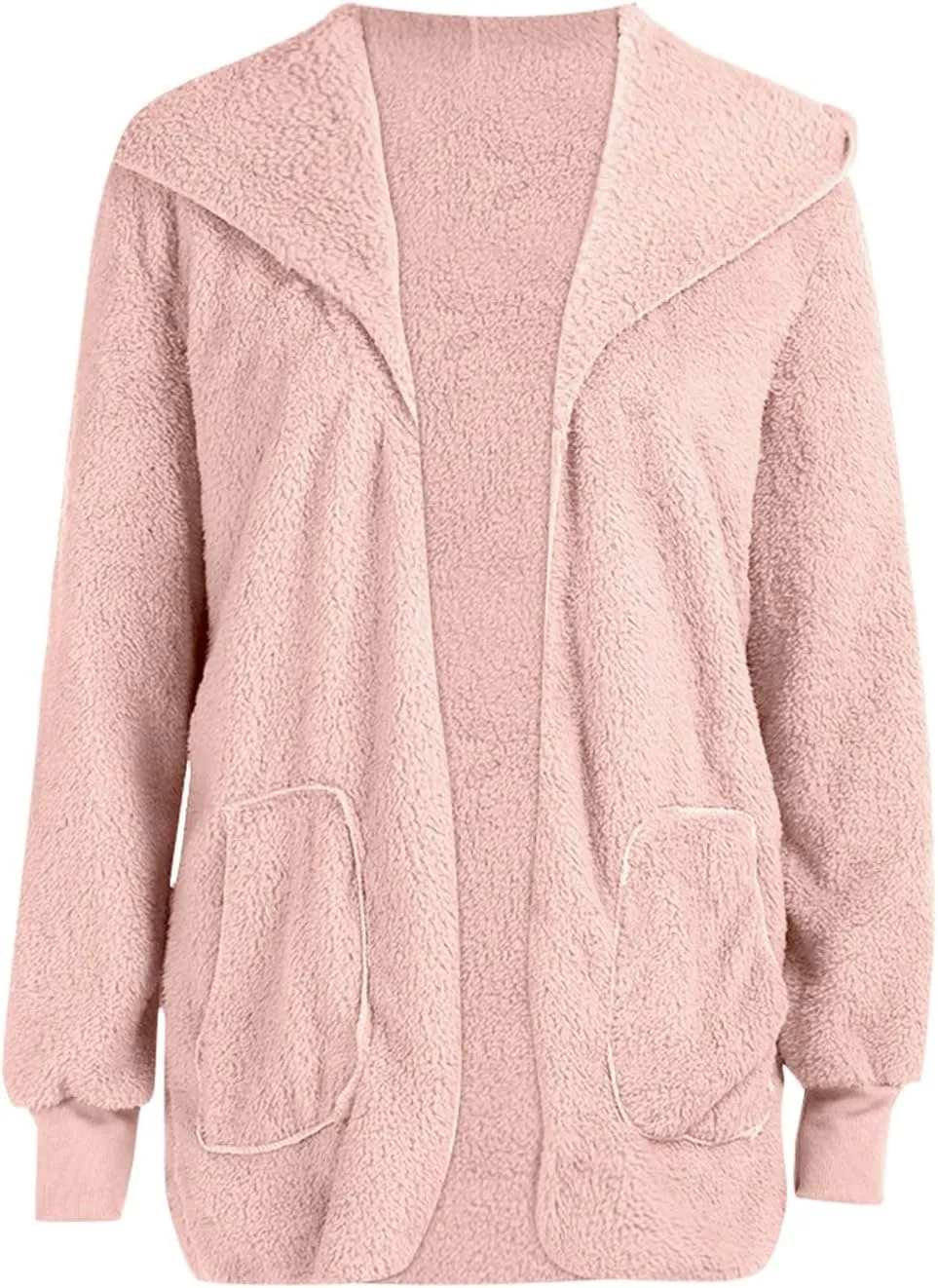 Sherpa Jacket Women Fuzzy Fleece Oversized Open Front Hooded Cardigan Soft Fluffy Sweaters Winter Coats with Pockets