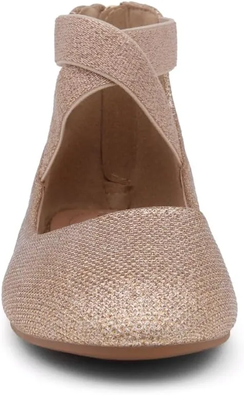Shoe Land Women's Flats  Dressy & Casual Almond Toe Flat Shoes with Elastic Ankle Strap, Comfortable Slip-On Ballet Flats for Work, Office & Special Occasions