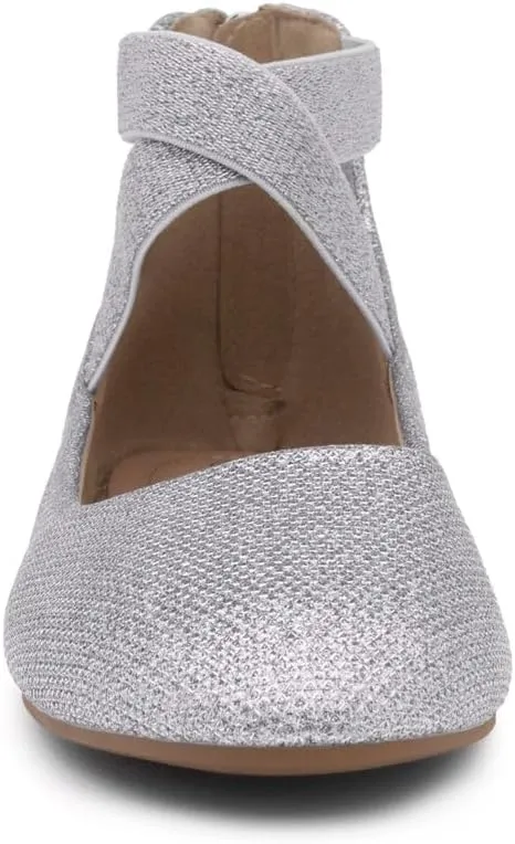 Shoe Land Women's Flats  Dressy & Casual Almond Toe Flat Shoes with Elastic Ankle Strap, Comfortable Slip-On Ballet Flats for Work, Office & Special Occasions