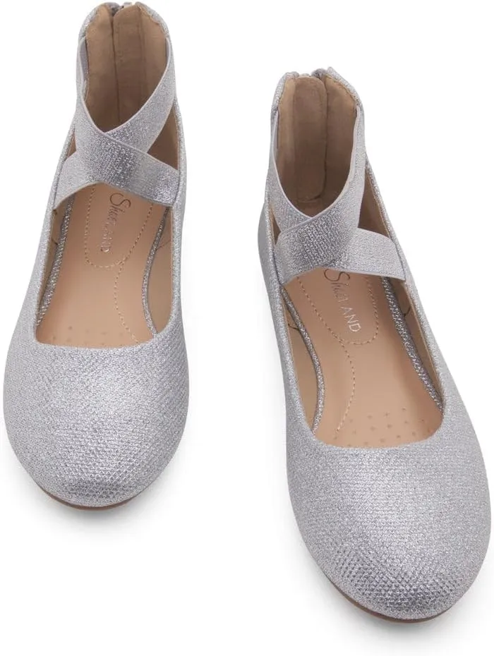 Shoe Land Women's Flats  Dressy & Casual Almond Toe Flat Shoes with Elastic Ankle Strap, Comfortable Slip-On Ballet Flats for Work, Office & Special Occasions