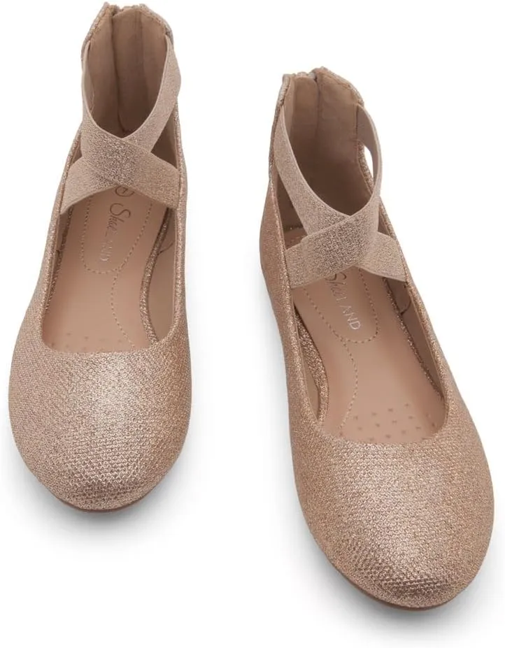 Shoe Land Women's Flats  Dressy & Casual Almond Toe Flat Shoes with Elastic Ankle Strap, Comfortable Slip-On Ballet Flats for Work, Office & Special Occasions