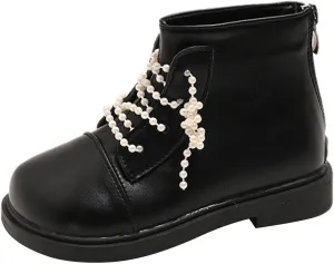 Short Ankle Boots for Toddler Girls Fashion Dress Booties Water-Proof Shoes with Zipper Outdoor Girls Boot Tennis Shoe