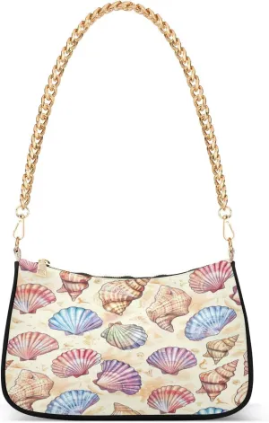 Shoulder Bags for Women Seashells Hobo Tote Handbag Small Clutch Purse with Zipper Closure8