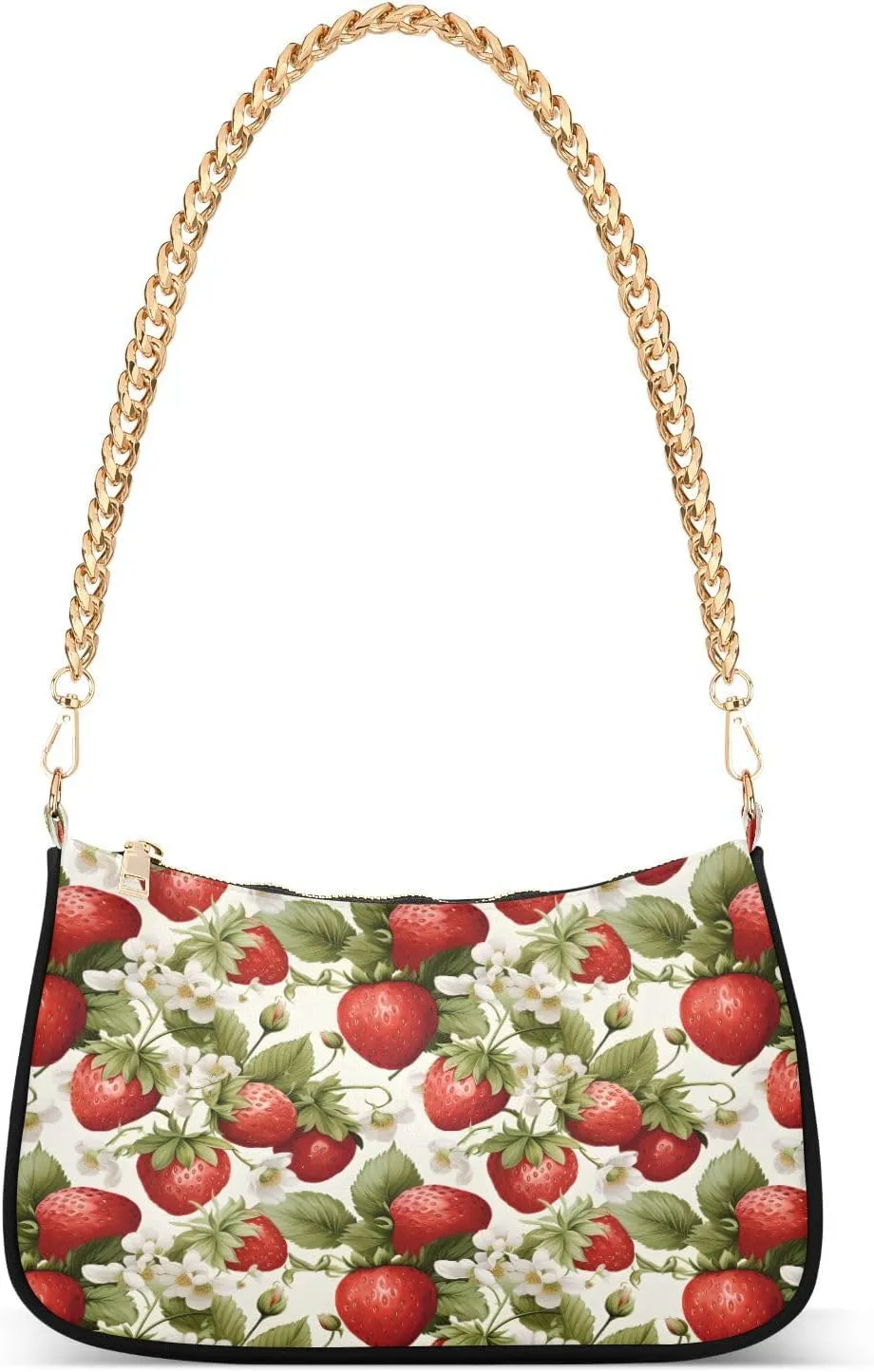 Shoulder Bags for Women Strawberry02 Hobo Tote Handbag Small Clutch Purse with Zipper Closure