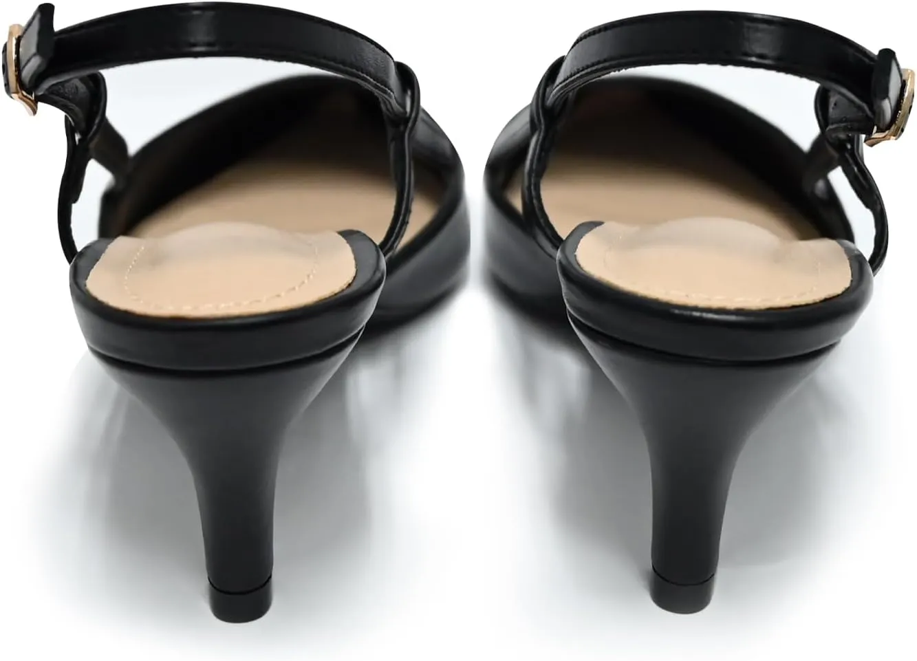 Slingback Low Kitten Heels for Women Closed Pointed Toe Ankle Strap Heels Slip On Pumps Shoes for Party Wedding Dress