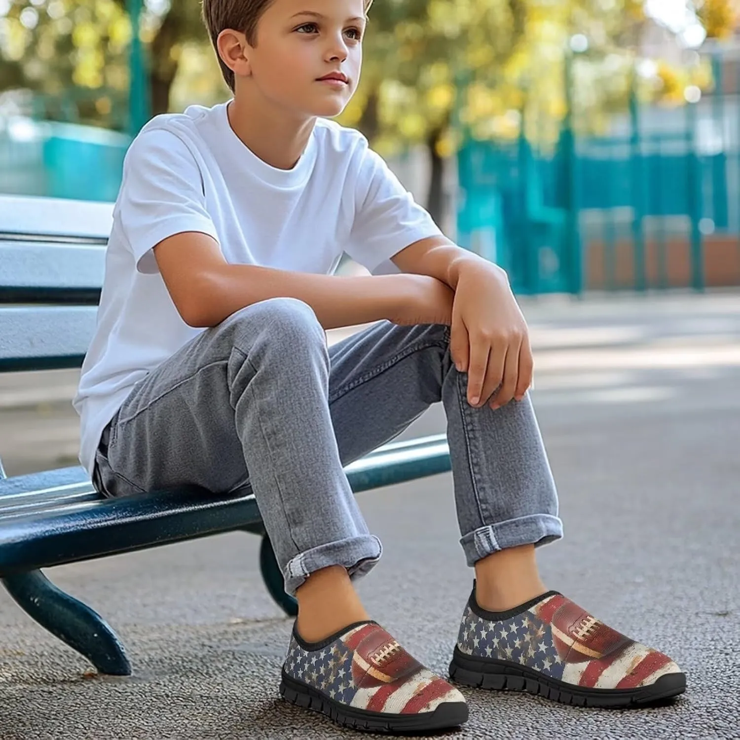 Slip-On Walking Shoes for Children Casual Flat Soft Non-Slip Shoes Low-Top Outdoor Sneakers Boys Girls US Size 11-15