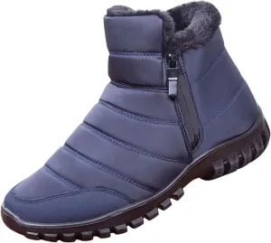 Snow Shoes For Men Plush Lined Non-Slip Winter Walking Shoes For Men Slip On Hiking Boots Women aterproof