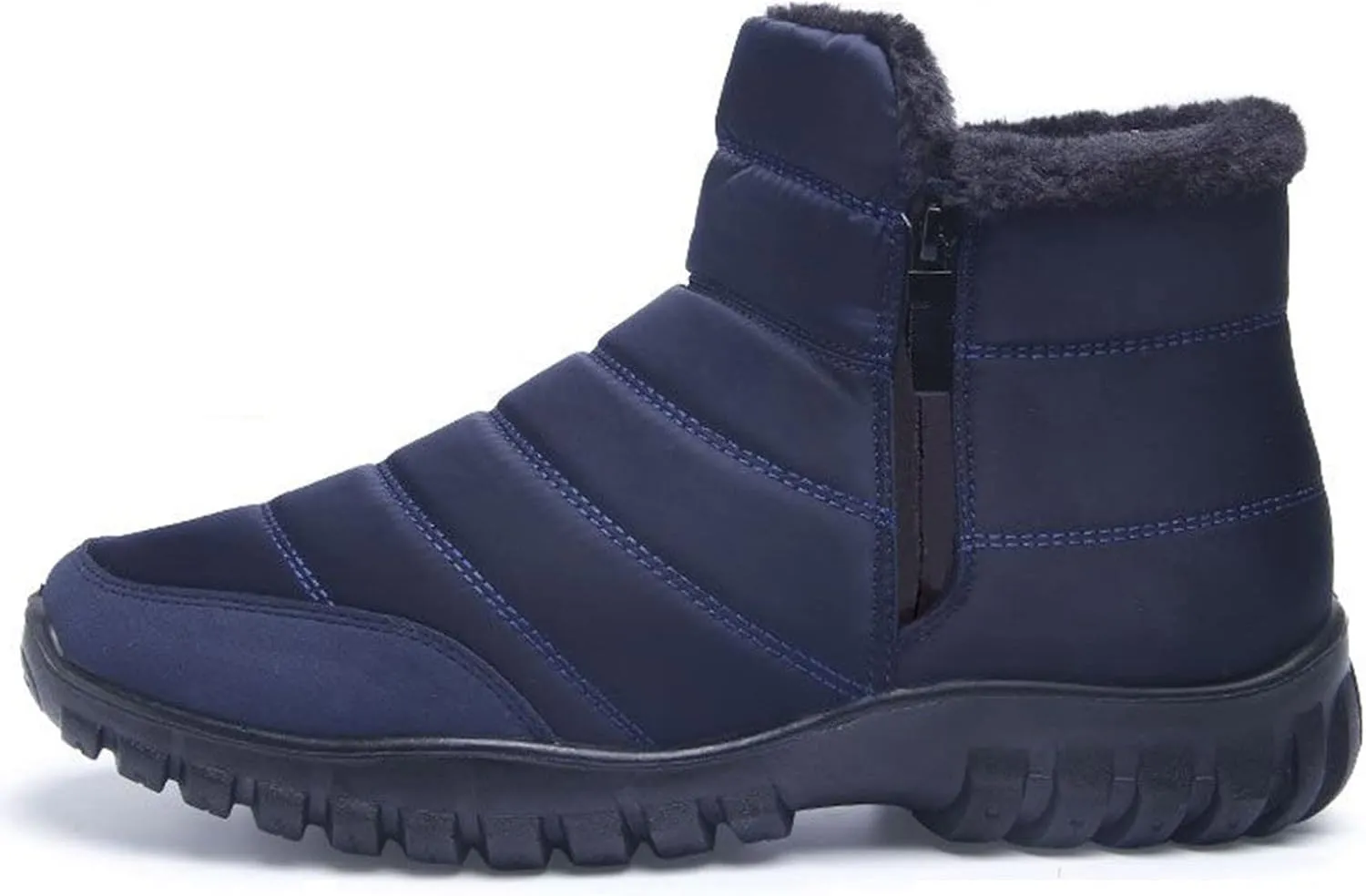 Snow Shoes For Men Plush Lined Non-Slip Winter Walking Shoes For Men Slip On Hiking Boots Women aterproof