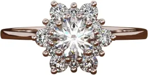 Snowflake Ring,925 Sterling Silver White Snowflakes Ring Excellent Cut Cubic Zirconia,Wedding Engagement Jewelry